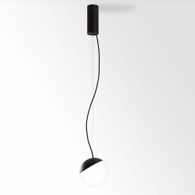 GIBBO black with bowl glass opal white