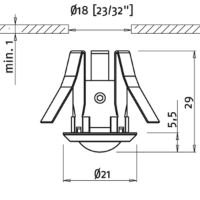 Mini Downlight Mittelgrau Masszeichnung