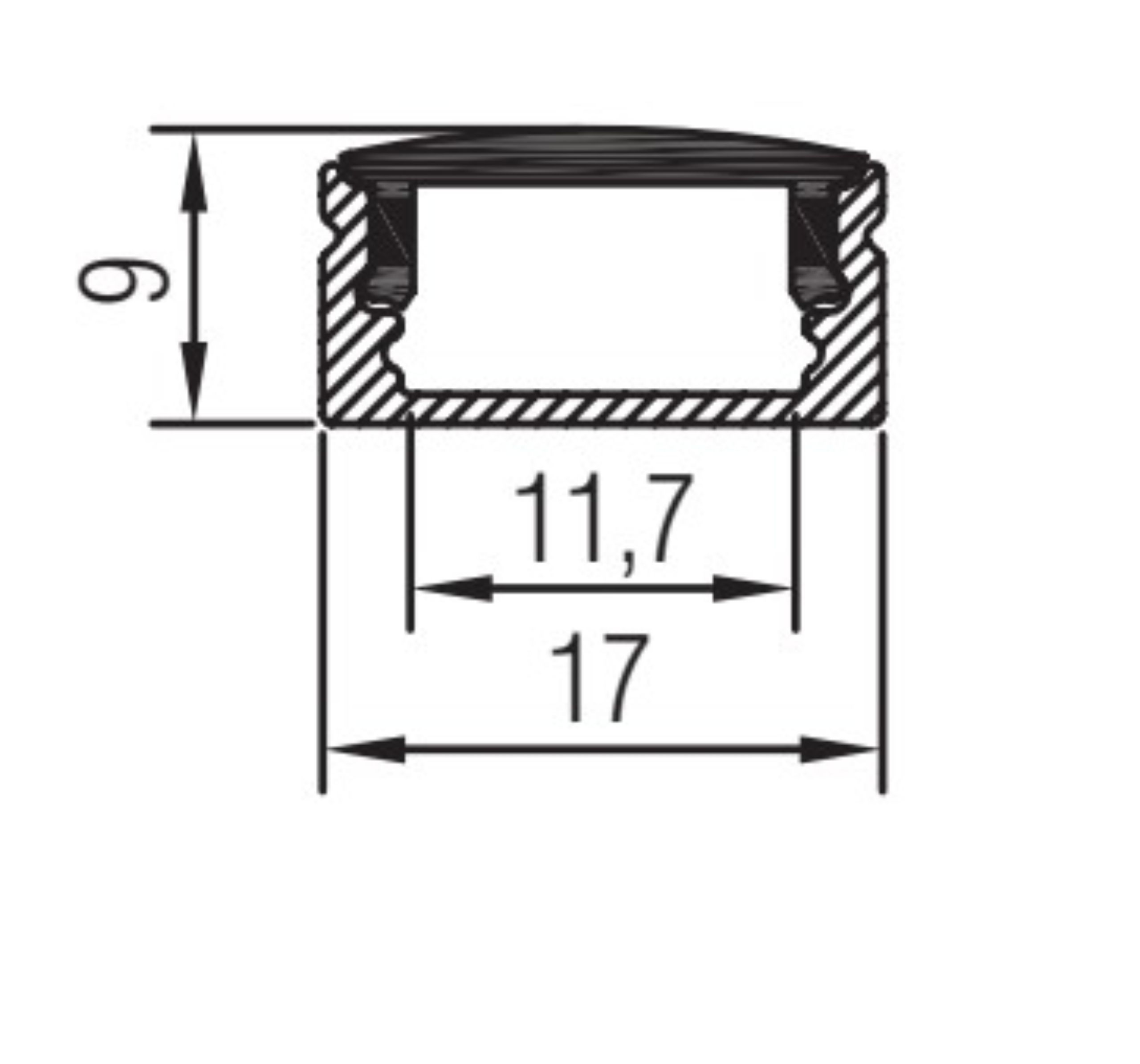 F-Line 17.0 x 9.0mm Skizze
